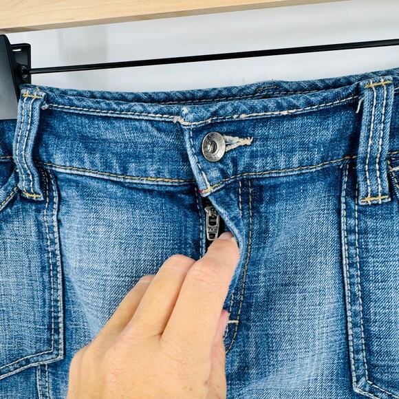 Vintage Esprit Denim A-Line Skirt Size Approx 12 Y2K Style Grunge Jean Skirt - Picture 8 of 10